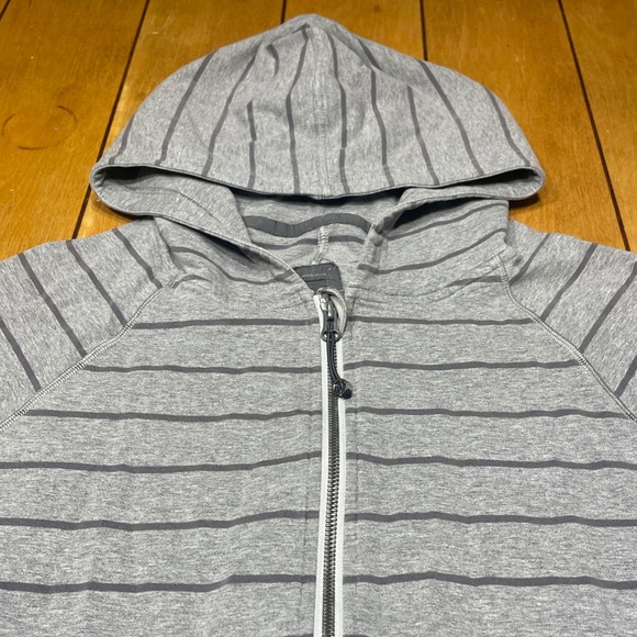 Lululemon Gray Stripe Rollin With My Omies Hoodie Sweatshirt Size XL - Picture 4 of 15